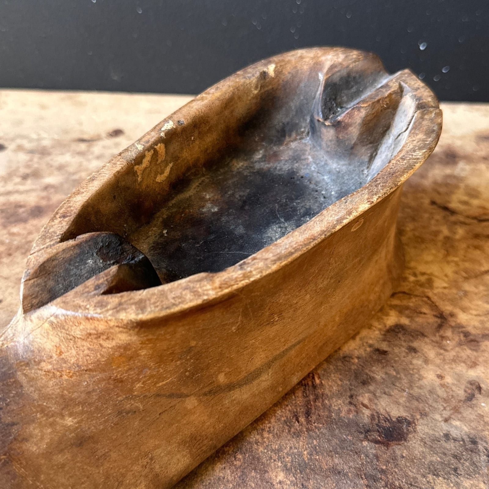 Vintage Hand-Carved Foot Ashtray - Monte Visión