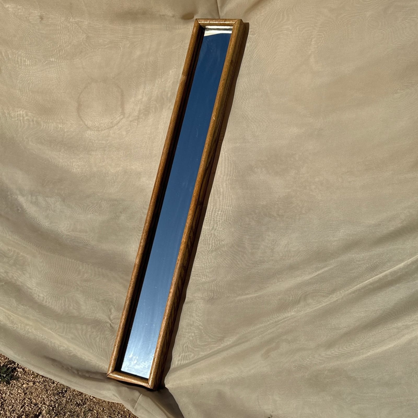 Vintage Hand-Made Tall Rectangular Wood Mirror - Monte Visión