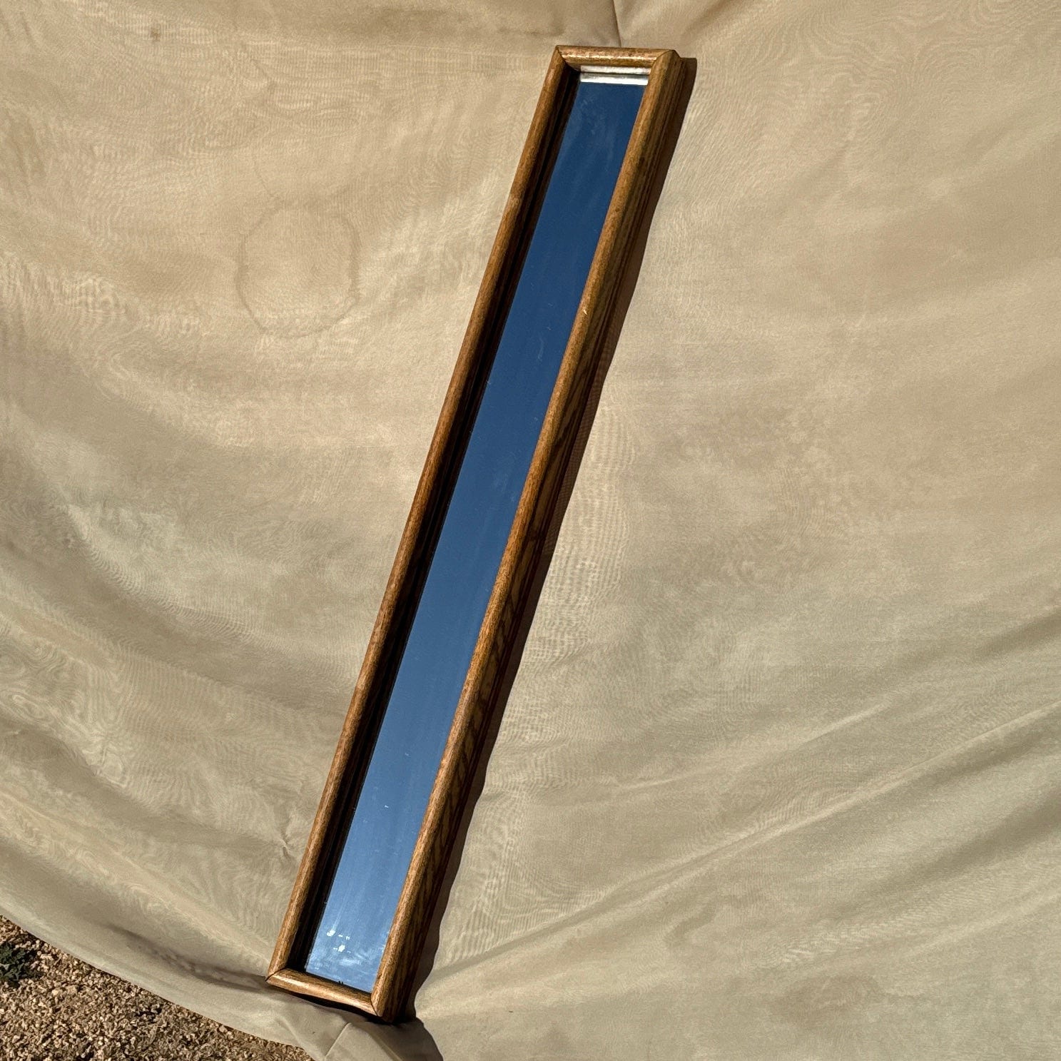 Vintage Hand-Made Tall Rectangular Wood Mirror - Monte Visión