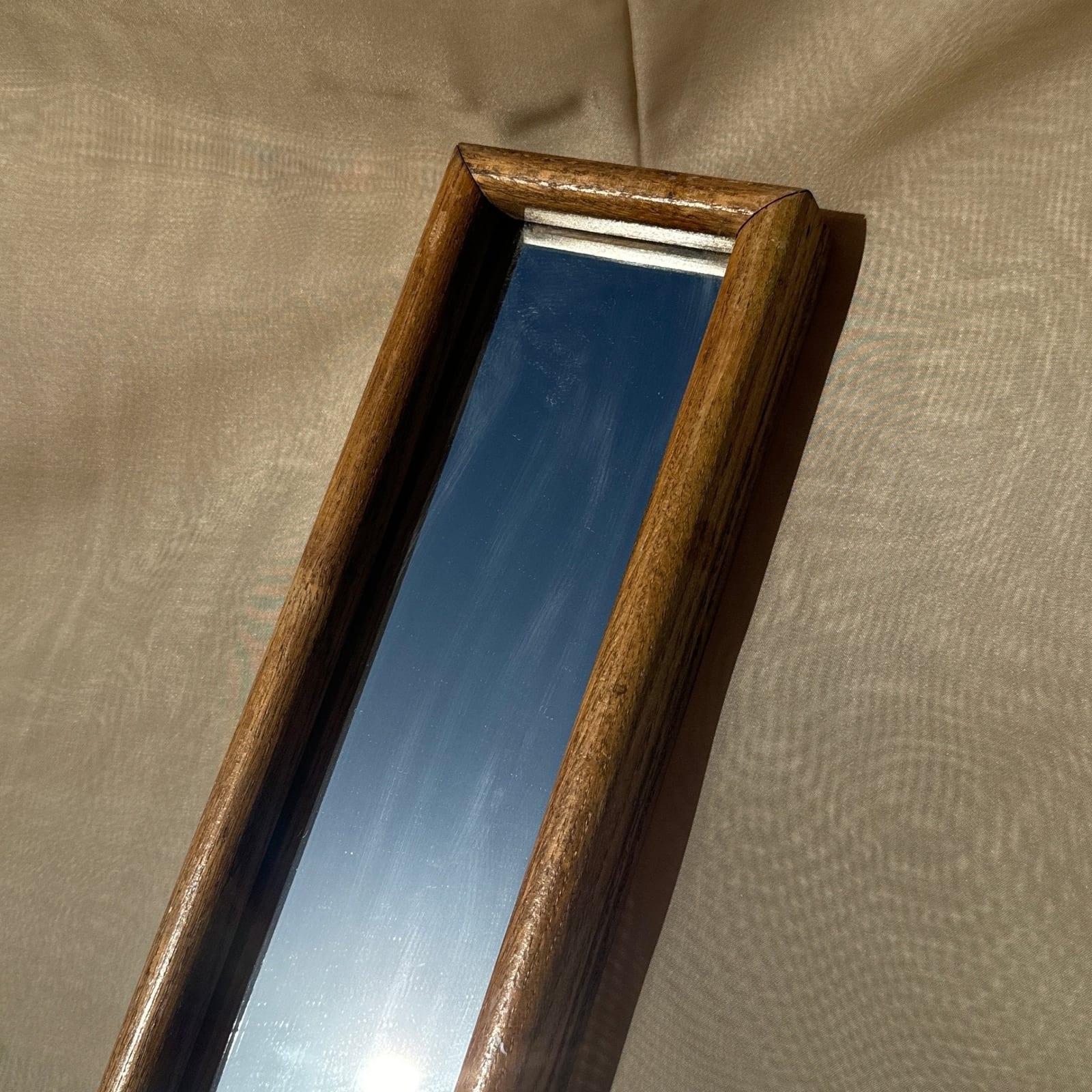 Vintage Hand-Made Tall Rectangular Wood Mirror - Monte Visión