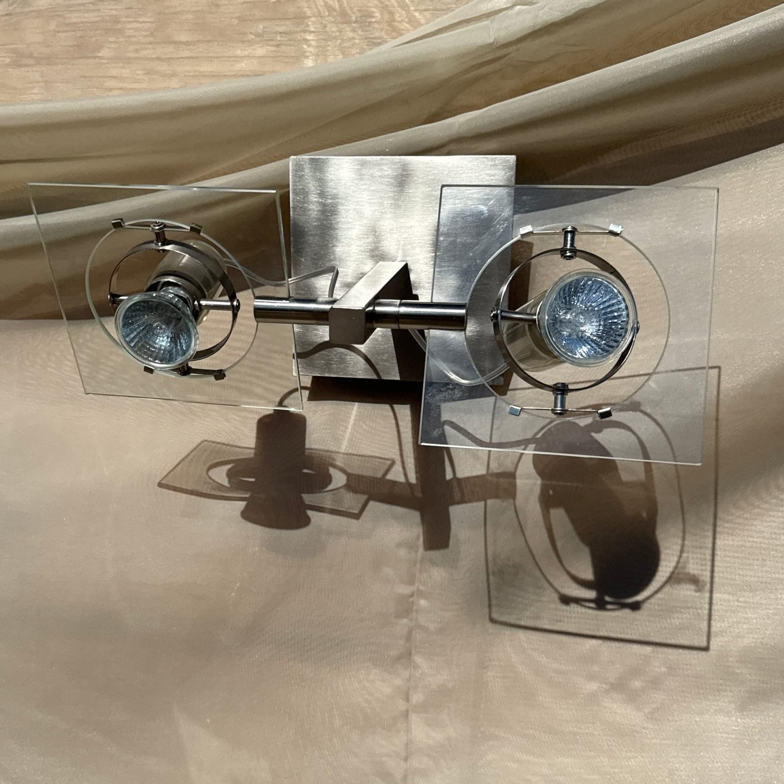 Vintage Ikea Chrome & Glass Double Sconce - Monte Visión