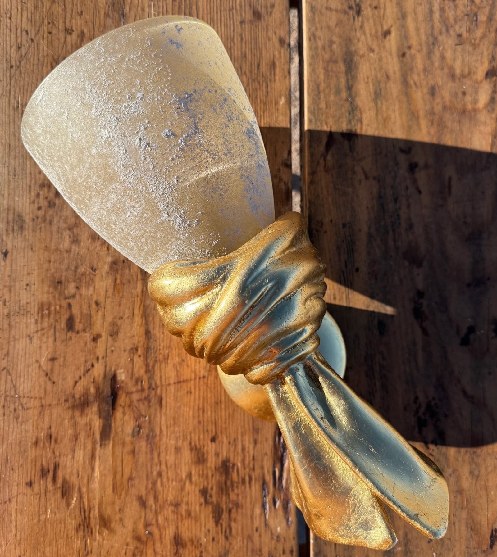 Vintage Italian Murano Glass & Gold Leaf Trompe L'Oeil Sash Single Sconce - Monte Visión