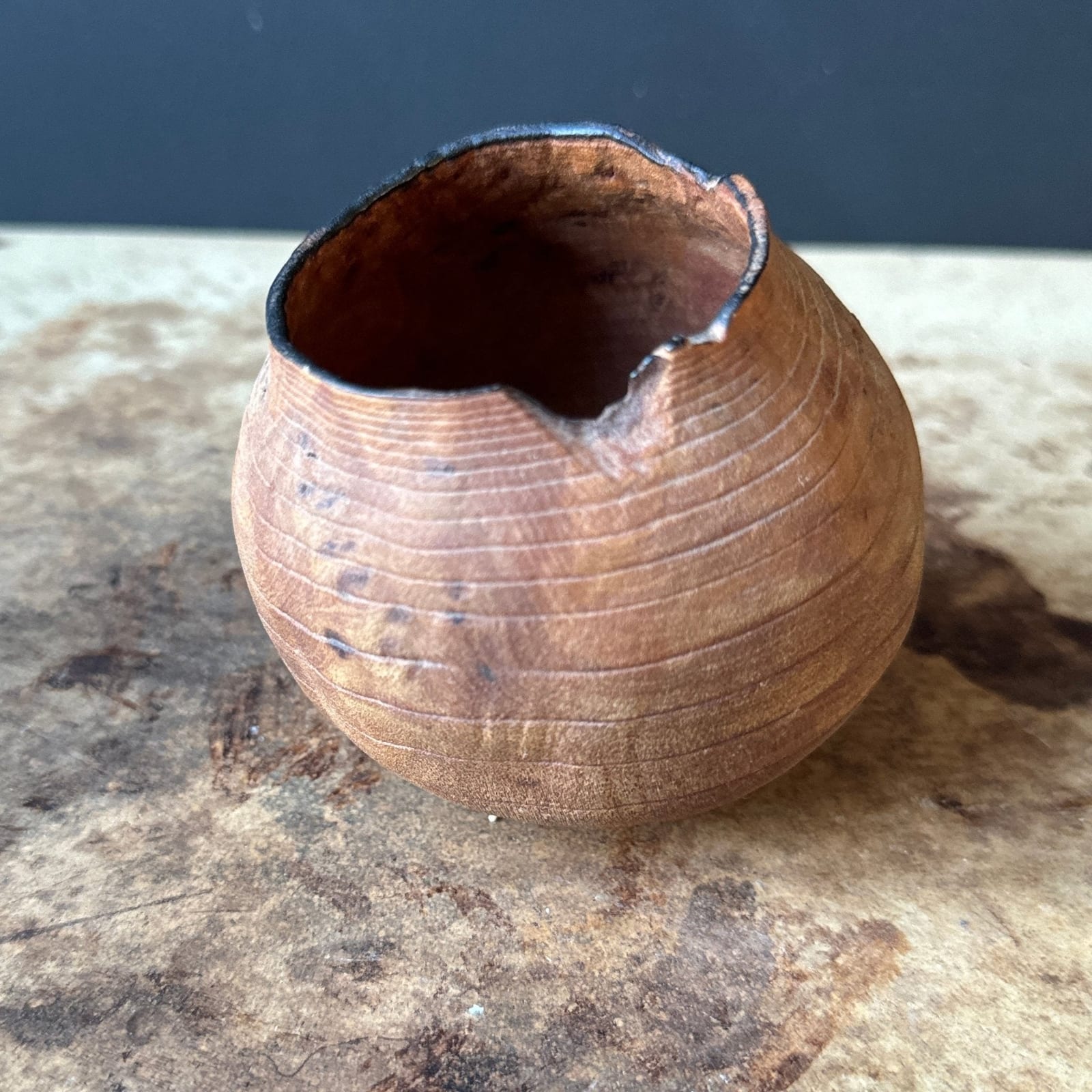 Vintage Petite Carved Gourd Vessel - Monte Visión